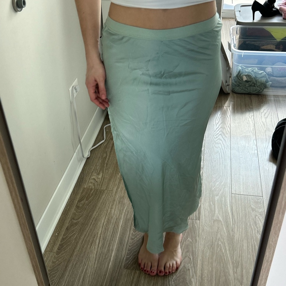 Free People Mint Green Slip Maxi Skirt